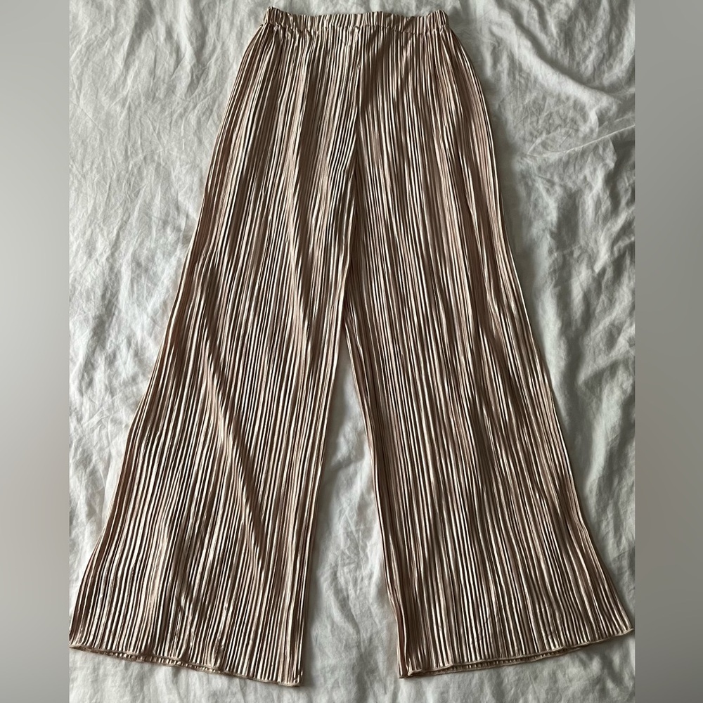 Chic Cream Wide Leg Women's Pants